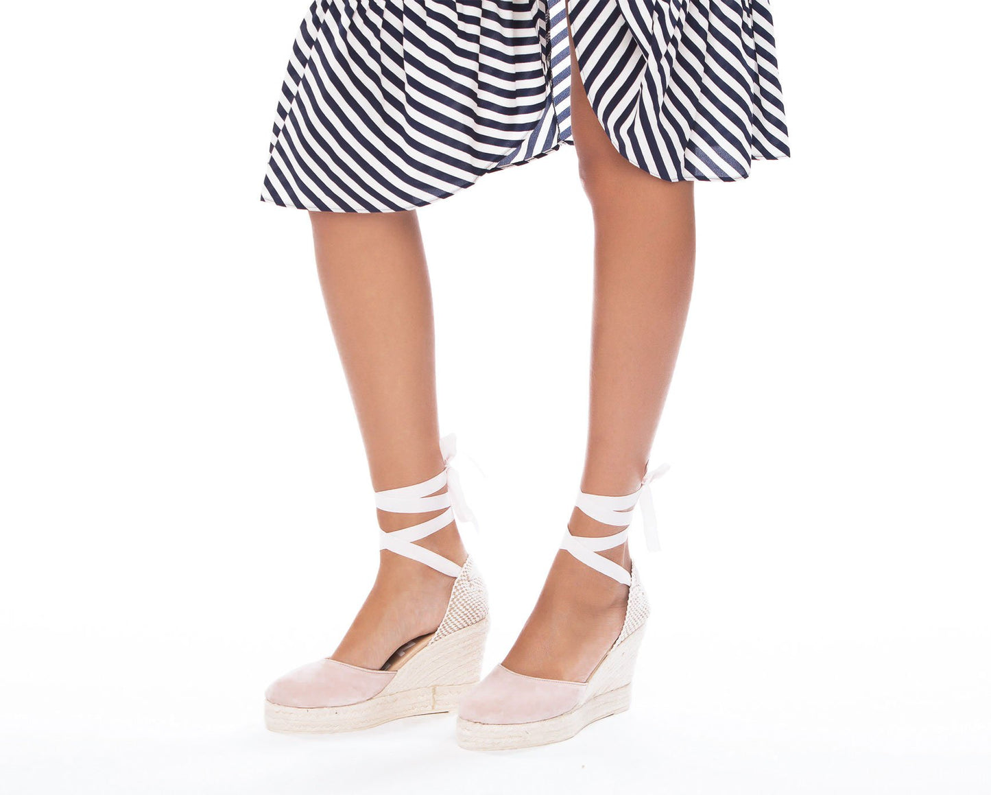 Sandales Compensées - Hamptons - Rose Pastel