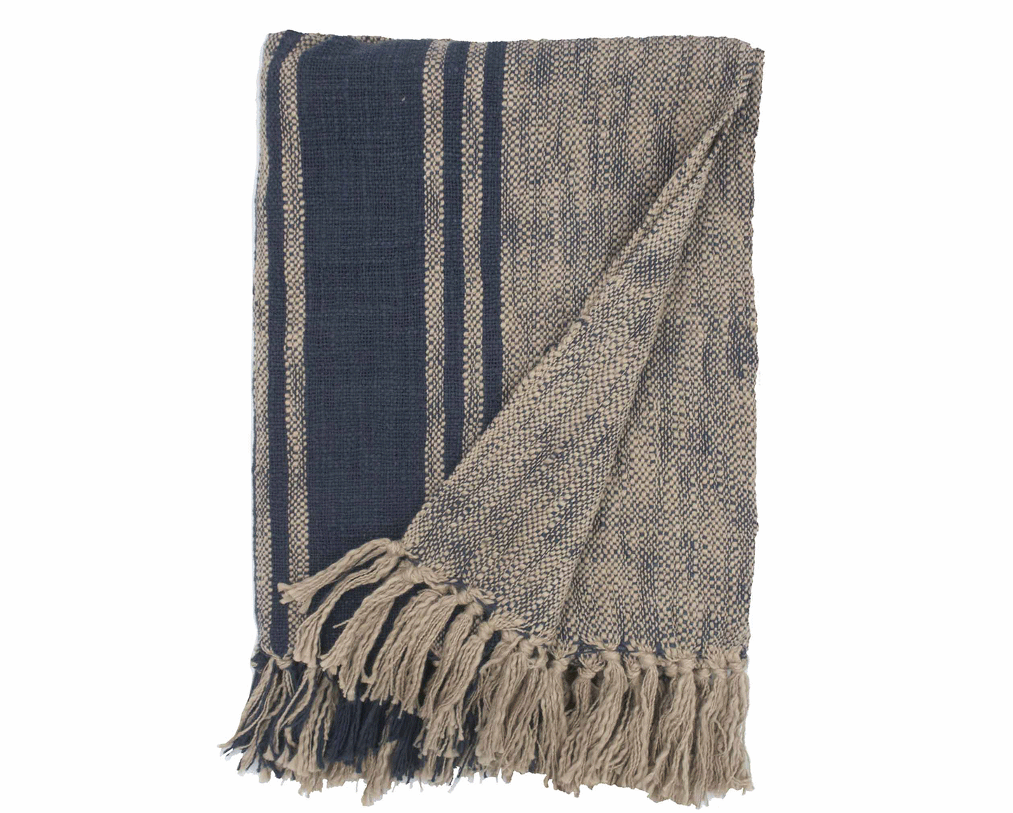 Beach Towel - Brown & Blue Stripes