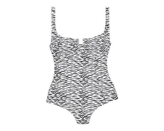 Reina Olga x Manebí - Bardot One Piece - Tigre Blanc