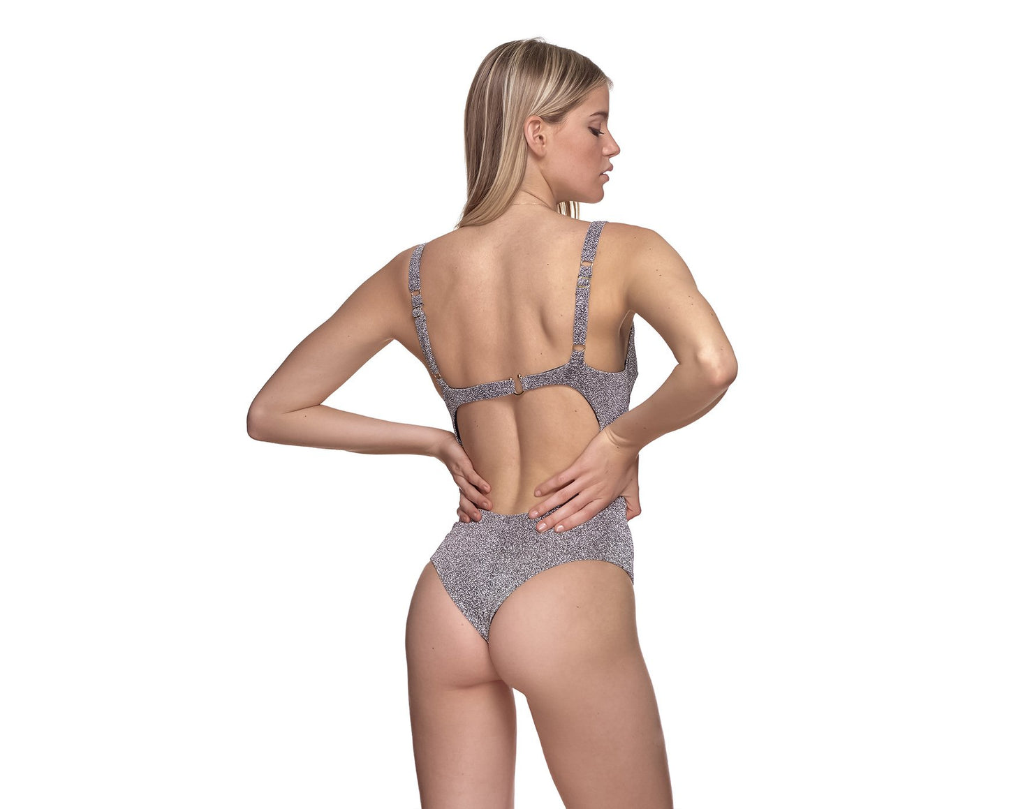 Reina Olga x Manebí - Bardot One Piece - Argent Lurex