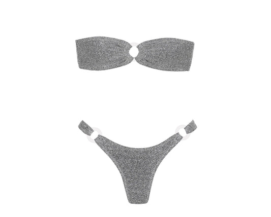 Reina Olga x Manebí - Bikini Bandcamp - Lurex argenté