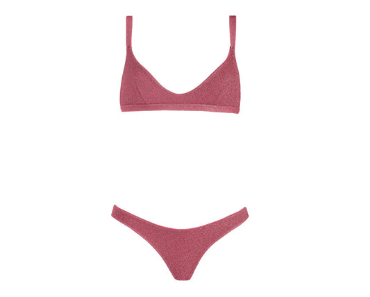 Surf Bikini - Los Angeles - Dusty Rose Lurex
