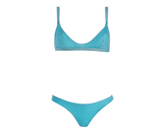 Surf Bikini - Los Angeles - Sky Blue Lurex