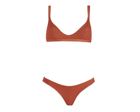 Surf Bikini - Los Angeles - Burnt Orange Lurex