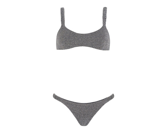 Stretch Bikini - Los Angeles - Silver Lurex