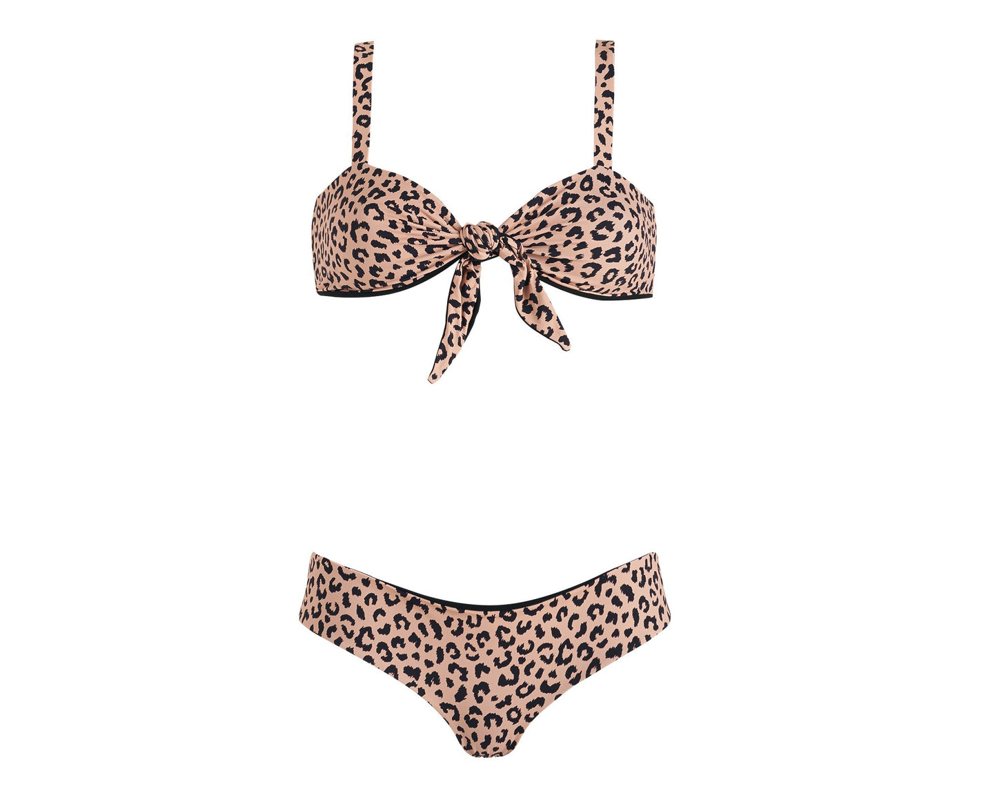 Front Tie Bikini - Dakota - Rose Leopard