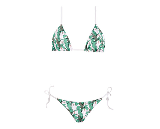 Triangle Bikini - Dakota - Palms On White