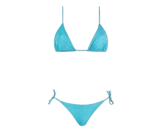 Triangle Bikini - Los Angeles - Sky Blue Lurex