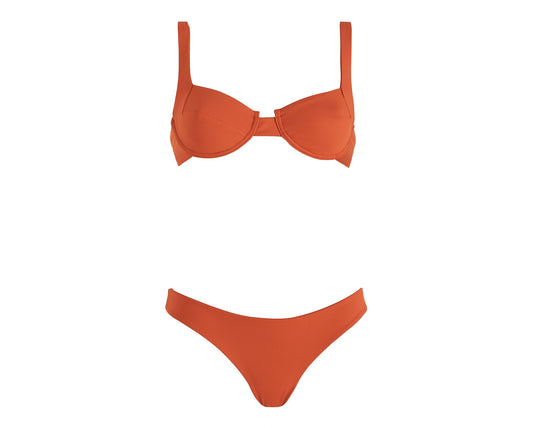 Bikini à Armatures - Hamptons - Orange Brûlé