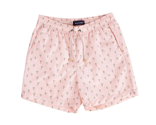 Short de bain imprimé - Dakota - Palmiers roses