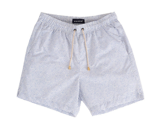 Short de bain imprimé - Dakota - Triangles bleus