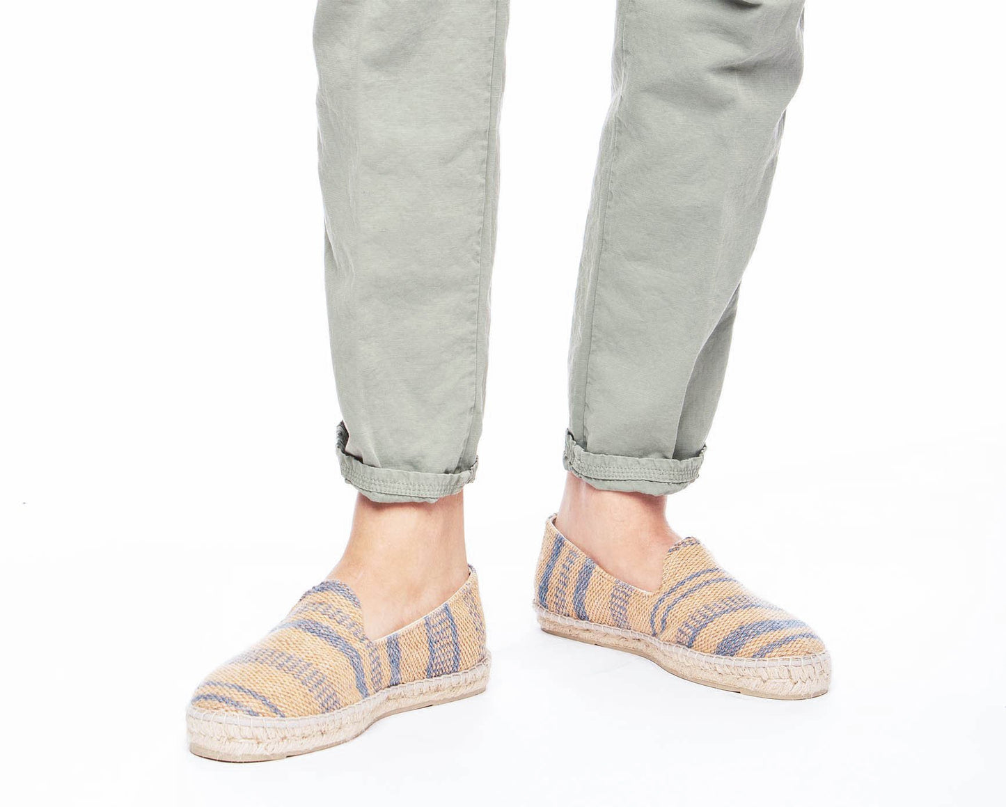 Espadrilles - Palm Springs - Rayures Beige Azur