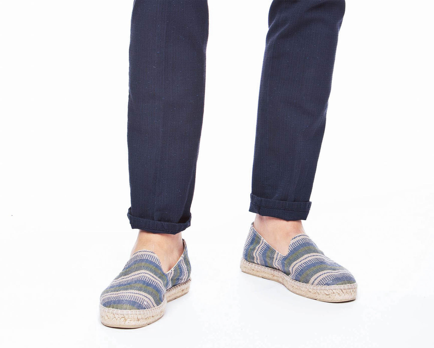 Espadrilles - Palm Springs - Rayures Bleu Kaki