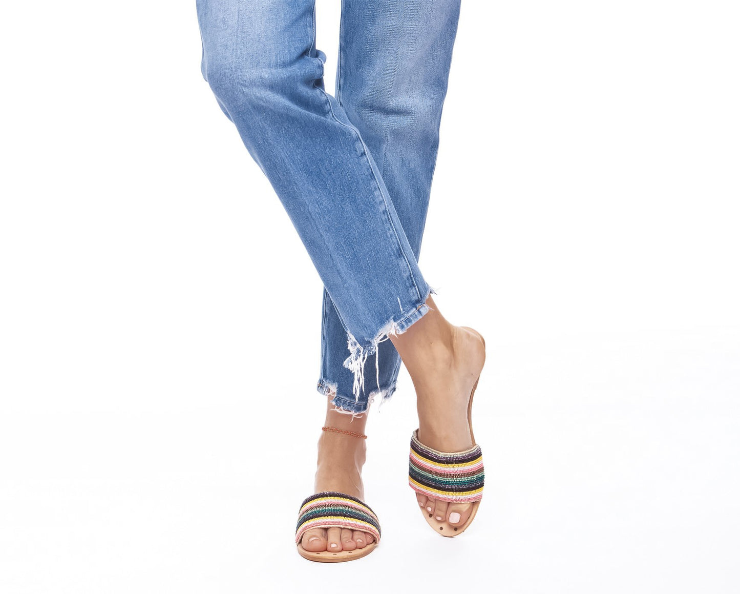 One Belt Sandals - Ibiza - Multicolor Stripes