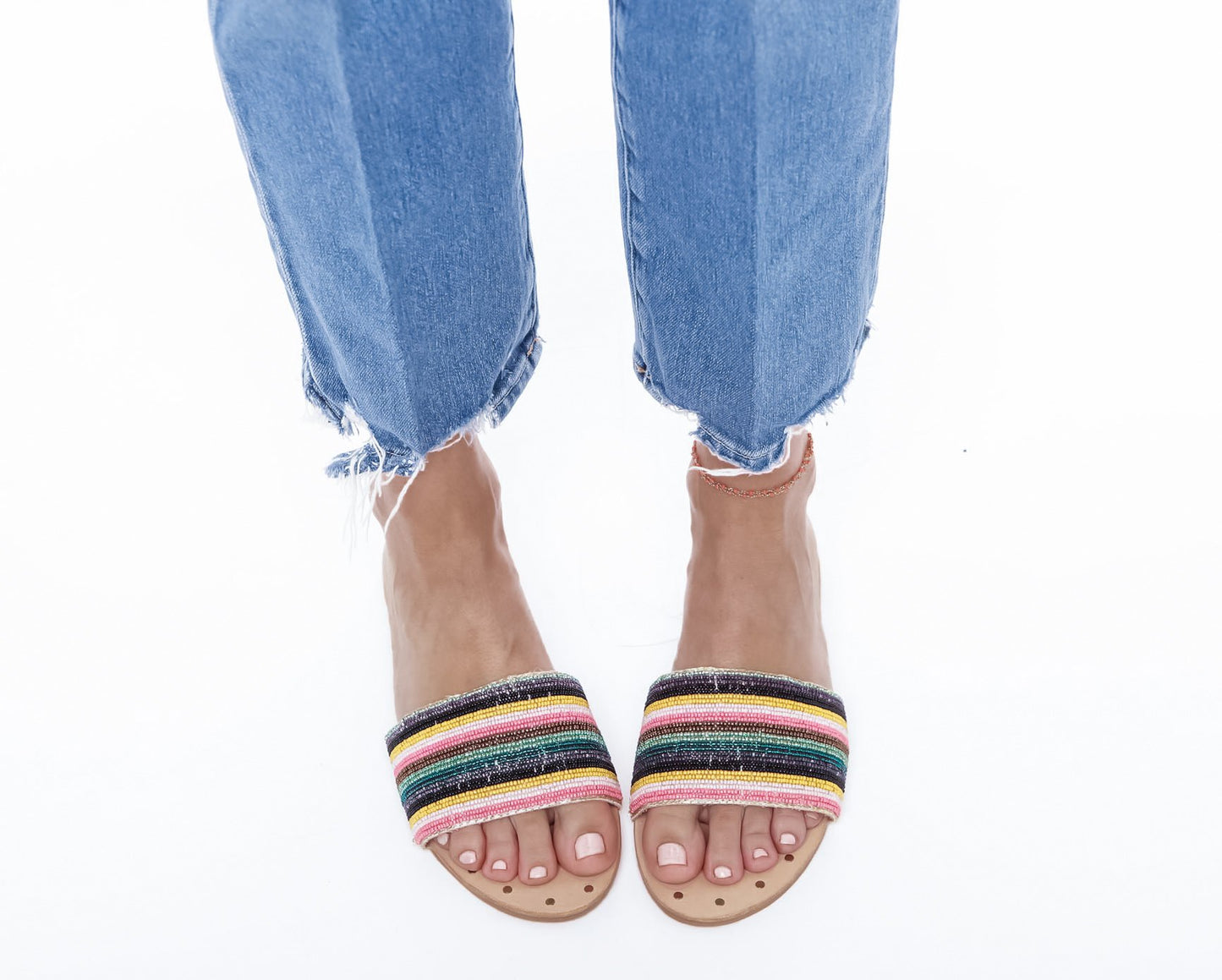 One Belt Sandals - Ibiza - Multicolor Stripes