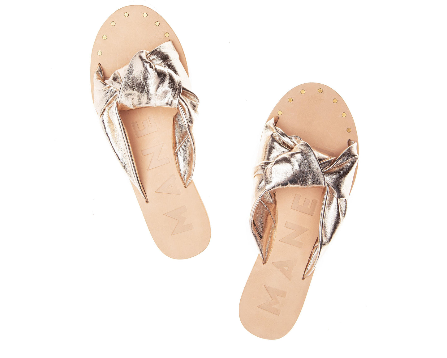 Leather Knot Sandals - Ibiza - Platinum
