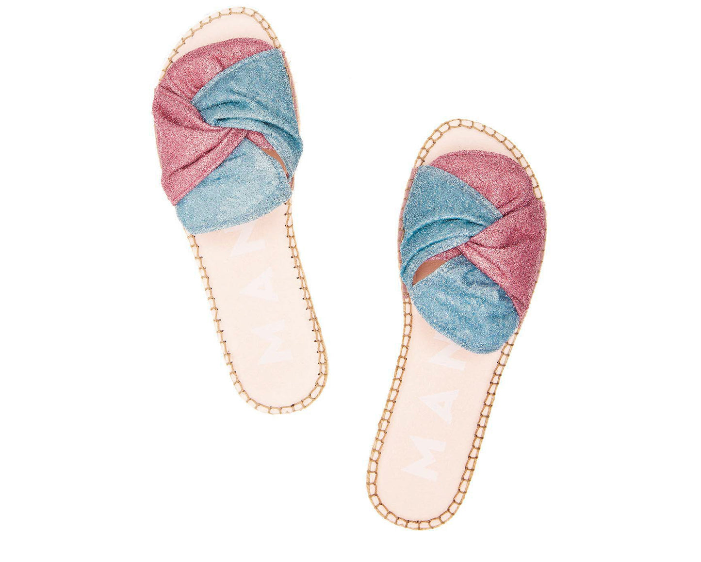 Flat Sandals with Knot - Los Angeles - Rose & Sky Blue