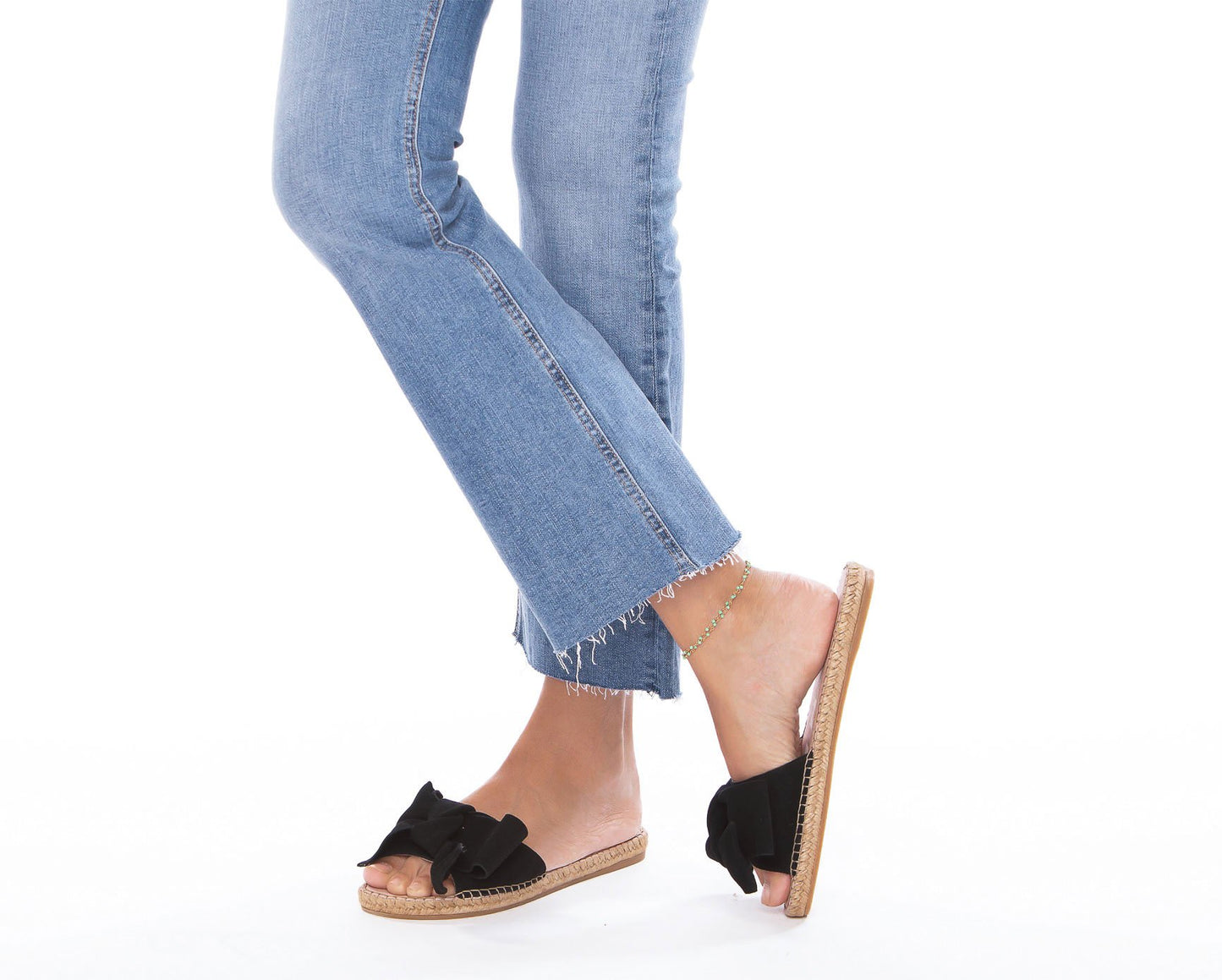 Flat Sandals with Bow - Hamptons - Black