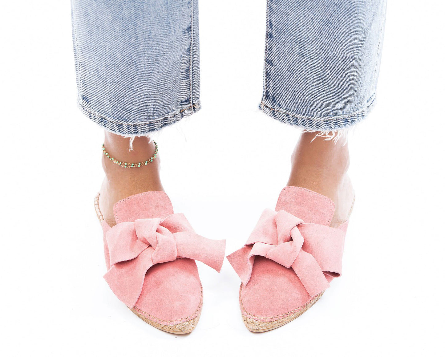 Mules with Bow - Hamptons - Paradise Pink