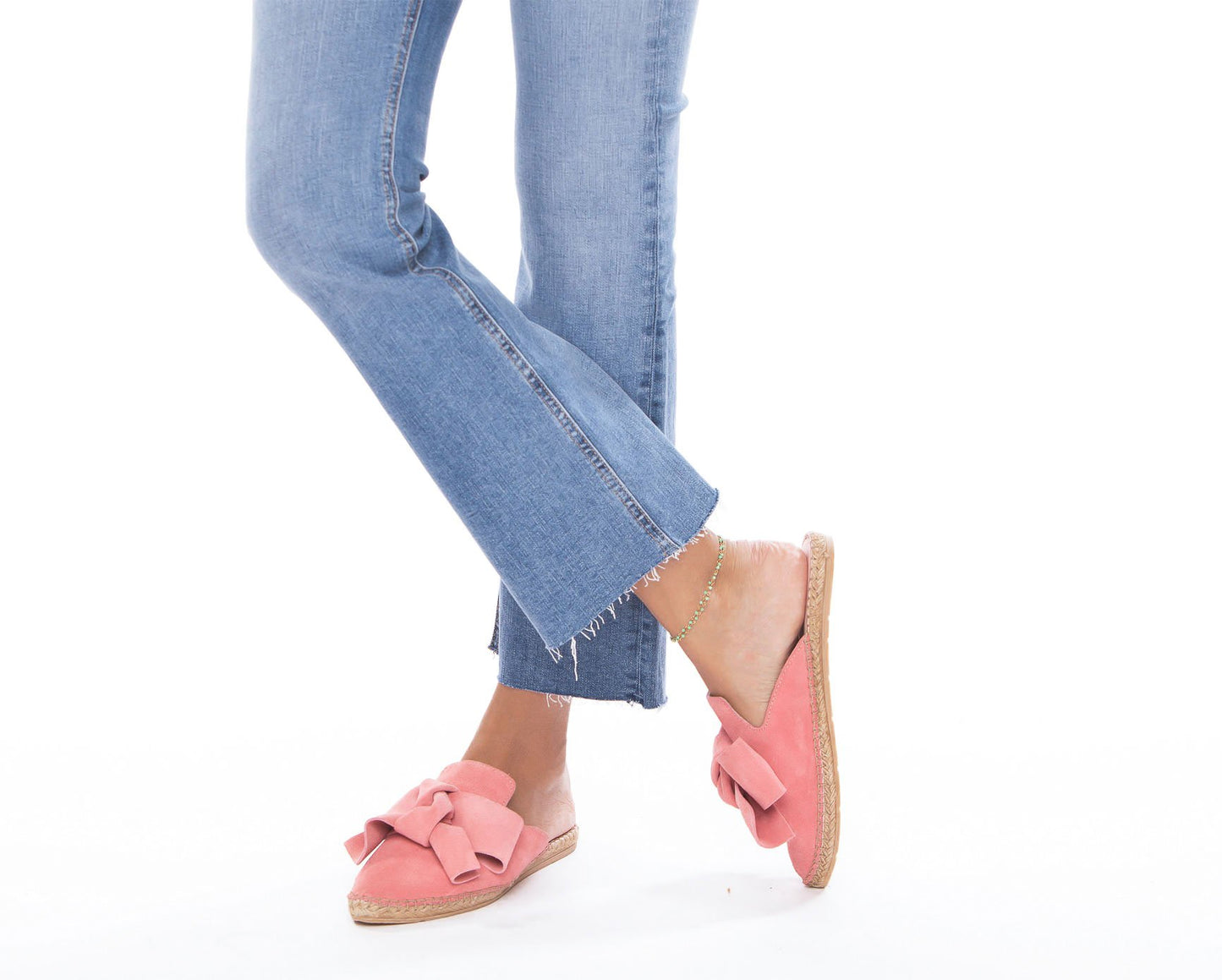 Mules with Bow - Hamptons - Paradise Pink