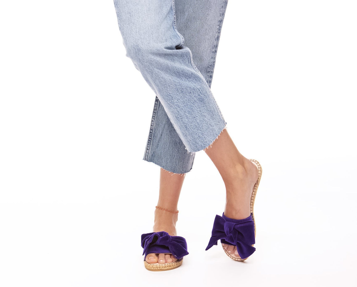 Flat Sandals with Bow - Monaco - Violet