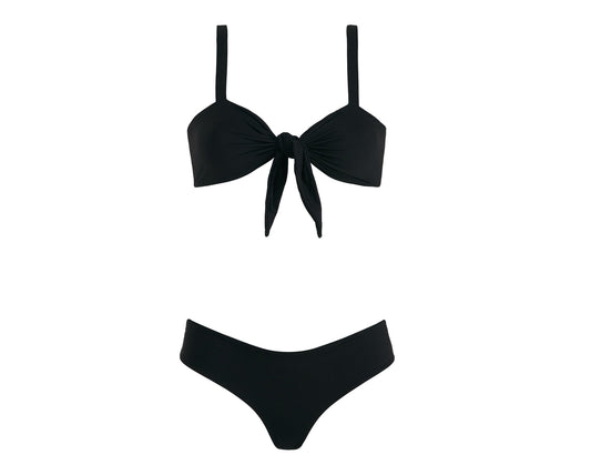 Bikini noué devant - Hamptons - Noir