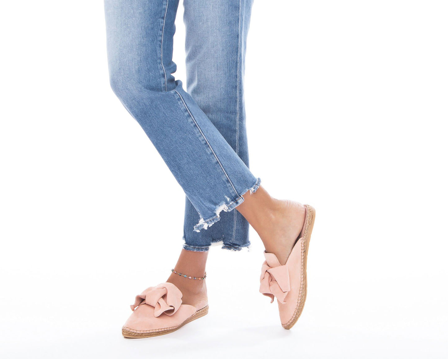 Mules with Bow - Hamptons - Pastel Rose